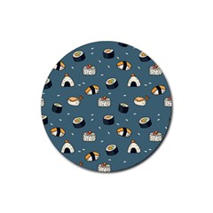 Sushi Pattern Rubber Coaster (round)