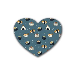 Sushi Pattern Rubber Coaster (heart)