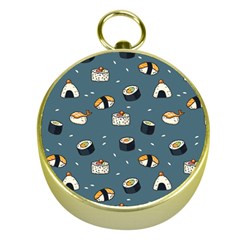 Sushi Pattern Gold Compasses