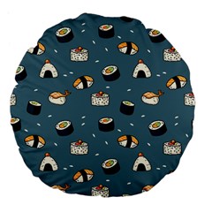 Sushi Pattern Large 18  Premium Flano Round Cushions by Jancukart