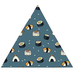 Sushi Pattern Wooden Puzzle Triangle by Jancukart