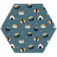 Sushi Pattern Wooden Puzzle Hexagon