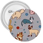 Cats Pattern 3  Buttons Front