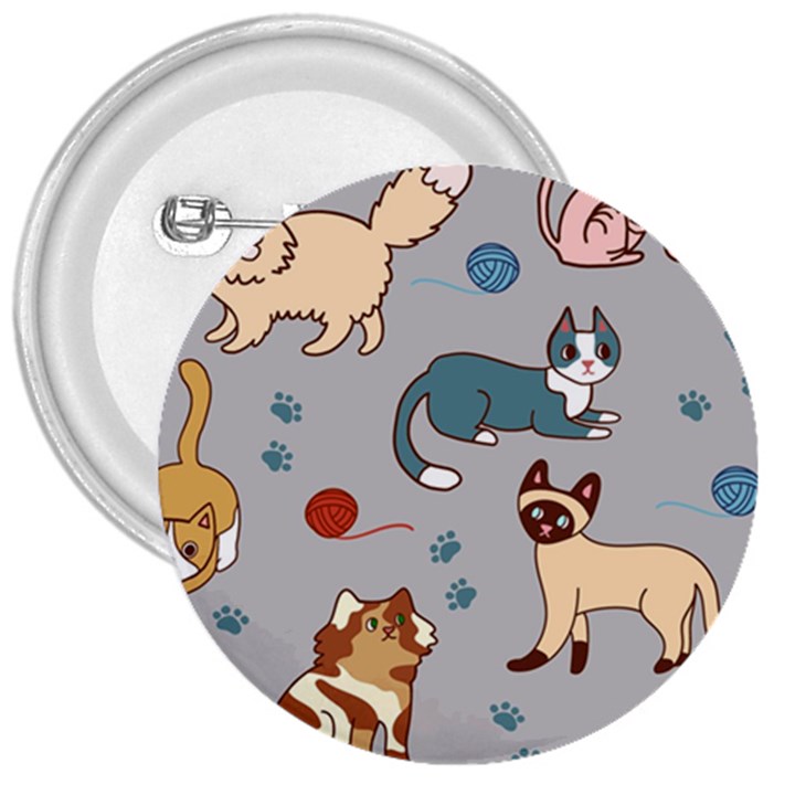 Cats Pattern 3  Buttons