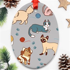 Cats Pattern Ornament (oval)