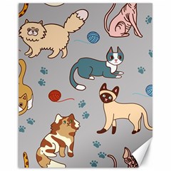 Cats Pattern Canvas 11  X 14  by Jancukart