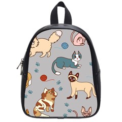 Cats Pattern School Bag (small)