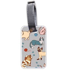 Cats Pattern Luggage Tag (two Sides) by Jancukart