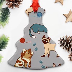 Cats Pattern Ornament (christmas Tree)  by Jancukart