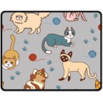 Cats Pattern Double Sided Fleece Blanket (Medium)  58.8 x47.4  Blanket Front