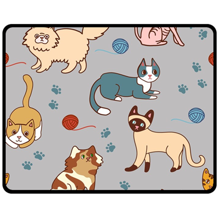 Cats Pattern Double Sided Fleece Blanket (Medium) 