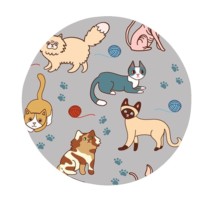 Cats Pattern Mini Round Pill Box