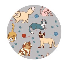 Cats Pattern Mini Round Pill Box (pack Of 3)