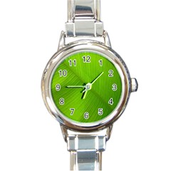 Banana Leaf Round Italian Charm Watch by artworkshop