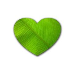 Banana Leaf Rubber Coaster (heart) by artworkshop