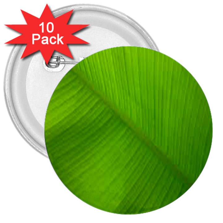 Banana Leaf 3  Buttons (10 pack) 