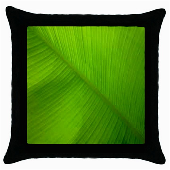 Banana Leaf Throw Pillow Case (Black)