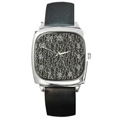 Creepy Head Motif Pattern Square Metal Watch by dflcprintsclothing