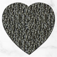 Creepy Head Motif Pattern Jigsaw Puzzle (heart) by dflcprintsclothing