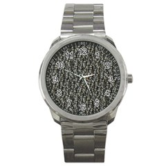 Creepy Head Motif Pattern Sport Metal Watch by dflcprintsclothing