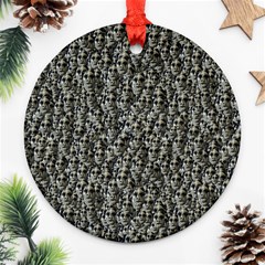 Creepy Head Motif Pattern Round Ornament (two Sides)