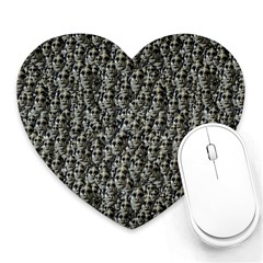 Creepy Head Motif Pattern Heart Mousepads by dflcprintsclothing