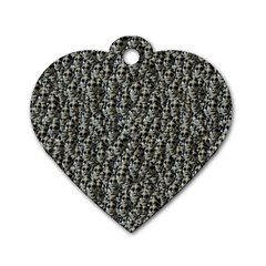 Creepy Head Motif Pattern Dog Tag Heart (one Side)