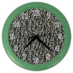 Creepy Head Motif Pattern Color Wall Clock by dflcprintsclothing