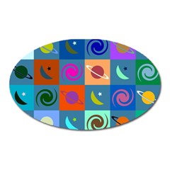 Space-pattern Multicolour Oval Magnet