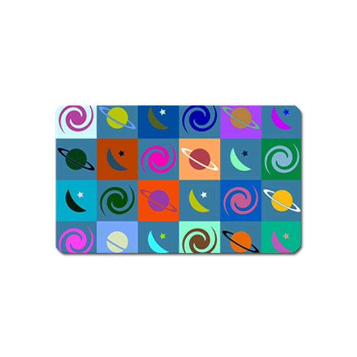 Space-pattern Multicolour Magnet (Name Card)