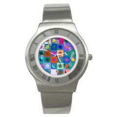 Space-pattern Multicolour Stainless Steel Watch