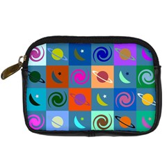 Space-pattern Multicolour Digital Camera Leather Case