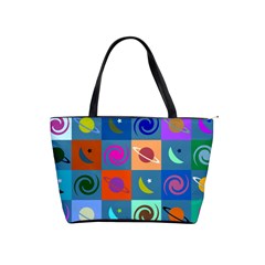 Space-pattern Multicolour Classic Shoulder Handbag