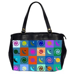 Space-pattern Multicolour Oversize Office Handbag (2 Sides)