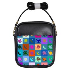 Space-pattern Multicolour Girls Sling Bag by Jancukart