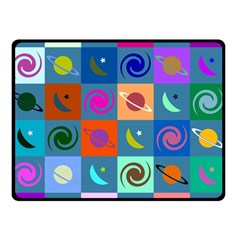 Space-pattern Multicolour Double Sided Fleece Blanket (Small) 