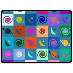 Space-pattern Multicolour Double Sided Fleece Blanket (Large) 