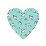 Unicorn Patterns Heart Magnet Front