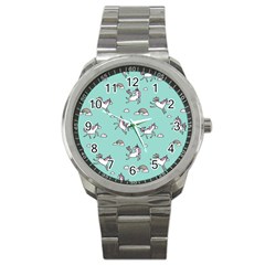 Unicorn Patterns Sport Metal Watch