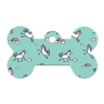 Unicorn Patterns Dog Tag Bone (Two Sides) Front