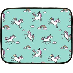 Unicorn Patterns Fleece Blanket (mini) by Jancukart