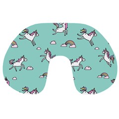 Unicorn Patterns Travel Neck Pillow by Jancukart