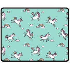 Unicorn Patterns Double Sided Fleece Blanket (medium)  by Jancukart