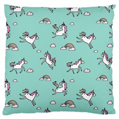 Unicorn Patterns Large Flano Cushion Case (one Side)