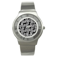 Background Pattern Stainless Steel Watch