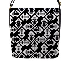 Background Pattern Flap Closure Messenger Bag (l)