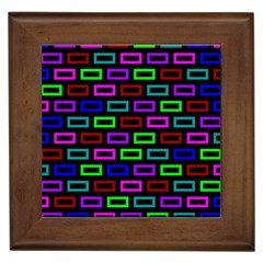 Colourful Bricks Pattern Colour Framed Tile