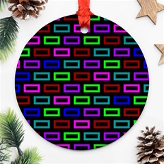 Colourful Bricks Pattern Colour Ornament (round) by Jancukart