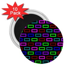 Colourful Bricks Pattern Colour 2 25  Magnets (10 Pack) 