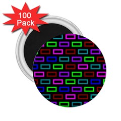 Colourful Bricks Pattern Colour 2 25  Magnets (100 Pack)  by Jancukart